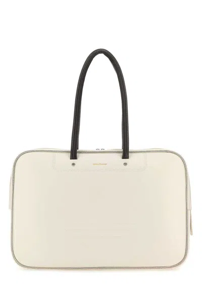 Adidas Originals Leather Wales Bonner Travel Bag In White