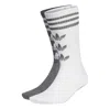 Adidas Originals Adidas Trefoil Crew Socks 2 Pairs 'white Grey' In Multi