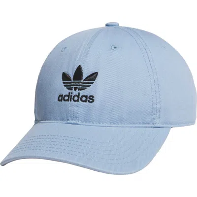 Adidas Originals Adidas Trefoil Embroidered Baseball Cap In Blue
