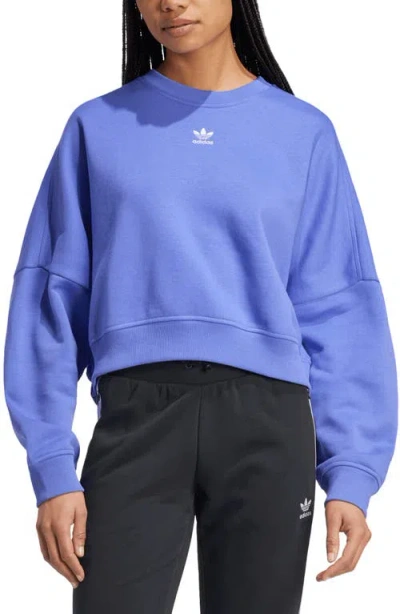 Adidas Originals Adidas Trefoil Essentials Crewneck Sweatshirt In Semi Cobalt Blue