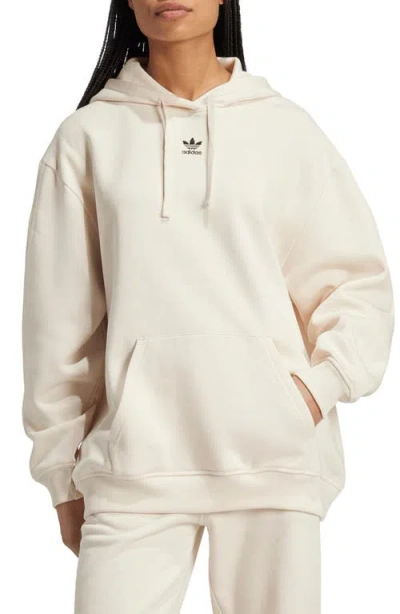 Adidas Originals Adidas Trefoil Essentials Oversized Lifestyle Hoodie In Wonder White