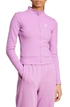 Adidas Originals Adidas Trefoil Essentials Rib Track Jacket In Preloved Purple