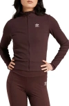 Adidas Originals Adidas Trefoil Essentials Rib Track Jacket In Shadow Brown