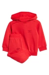 Adidas Originals Kids' Adidas Trefoil Hoodie & Cargo Joggers Set In Better Scarlet