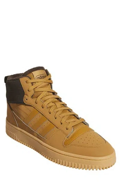 Adidas Originals Three-stripe Padded Collar Trainers In Brown