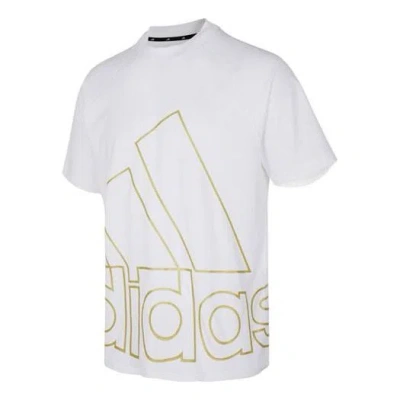 Adidas Originals Adidas U Big Logo T Leisure Sports Crewneck Letter Print Short Sleeve White