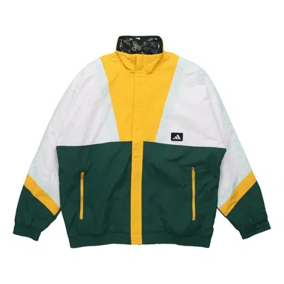 Adidas Originals Adidas Ub Jkt Silo Logo Casual Sports Colorblock Jacket Forest Green In Multi