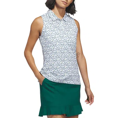 Adidas Originals Adidas Ultimate All Over Print Sleeveless Polo In Cgreen