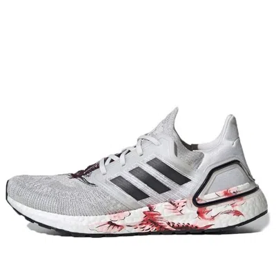 Adidas Originals Adidas Ultra Boost 20 'crystal White Core Black Solar Red' In Gray