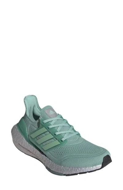 Adidas Originals Adidas Ultraboost 21 Running Shoe In Hazy Green/hazy Green/blue