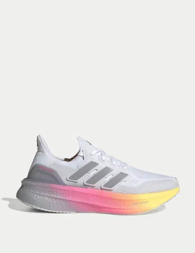 Adidas Originals Womens Adidas Ultraboost 5 Light Boost In White/glory Grey/lucid Pink