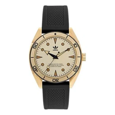Adidas Originals Adidas Unisex Black Silicone Strap Watch 'black Gold'