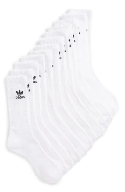 Adidas Originals Adidas Unisex Originals Trefoil 6-pk Quart Sock In White