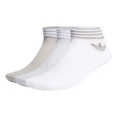 Adidas Originals Adidas Unisex Sports Socks Unisex 3 Packs Multi-color 'white Gray Cream'