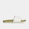 Adidas Originals Adidas Adilette Comfort Slide Sandal In White/white/gold Metallic