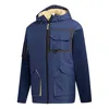 Adidas Originals Adidas Urban Pad Jkt Outdoor Sports Hooded Jacket Navy Blue