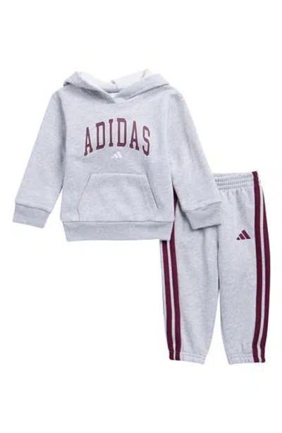 Adidas Originals Babies' Adidas Varsity Fleece Hoodie & Sweatpants Set In White