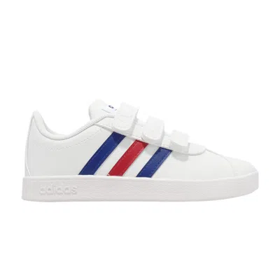 Pre-owned Adidas Originals Adidas Vl Court 2.0 J 'white Royal Blue Vivid Red' | Kid's Size 12