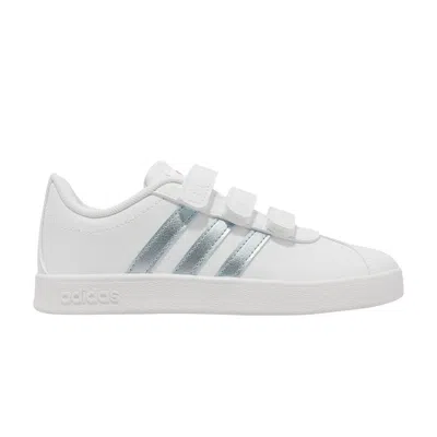 Pre-owned Adidas Originals Adidas Vl Court 2.0 J 'white Vision Metallic' | Kid's Size 12