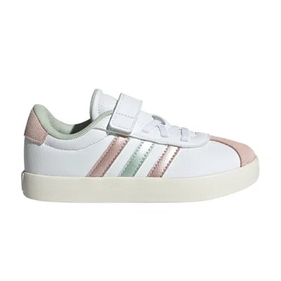 Pre-owned Adidas Originals Adidas Vl Court 3.0 C 'linen Green Sandy Pink' | White | Kid's Size 2.5