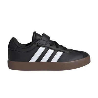 Pre-owned Adidas Originals Adidas Vl Court 3.0 El J 'black White Gum' | Kid's Size 12.5