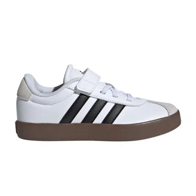 Pre-owned Adidas Originals Adidas Vl Court 3.0 El J 'white Black Gum' | Kid's Size 13.5