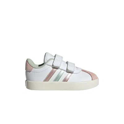 Pre-owned Adidas Originals Adidas Vl Court 3.0 I 'linen Green Sandy Pink' | White | Infant Size 10