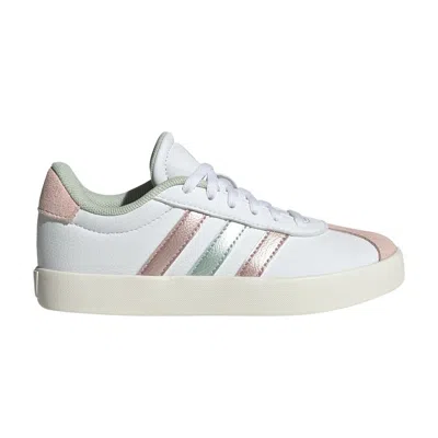 Pre-owned Adidas Originals Adidas Vl Court 3.0 K 'linen Green Sandy Pink' | White | Kid's Size 3