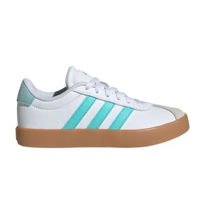 Pre-owned Adidas Originals Adidas Vl Court 3.0 K 'white Flash Aqua' | Kid's Size 6