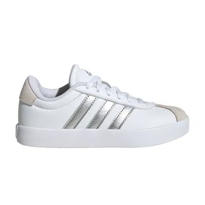 Pre-owned Adidas Originals Adidas Vl Court 3.0 K 'white Silver Metallic' | Kid's Size 13