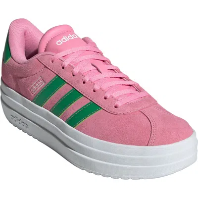 Adidas Originals Adidas Vl Court Bold Platform Sneaker In Bliss Pink/green/white