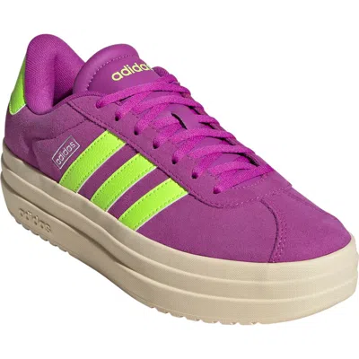 Adidas Originals Adidas Vl Court Bold Platform Sneaker In Flash Pink/lemon/silver Met.