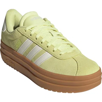 Adidas Originals Adidas Vl Court Bold Platform Sneaker In Ice Yellow/off White/lemon