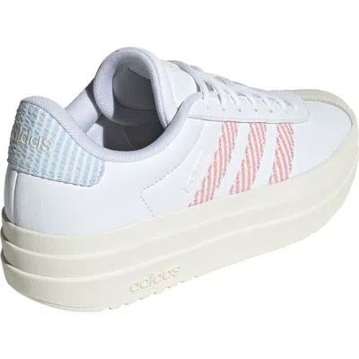 Adidas Originals Adidas Vl Court Bold Platform Sneaker In White/preloved Scarlet/blue