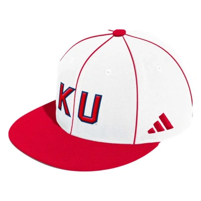 Adidas Originals Adidas White Kansas Jayhawks On-field Baseball Fitted Hat