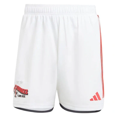 Adidas Originals Adidas White San Jose Earthquakes 2024 Away Aeroready Authentic Shorts