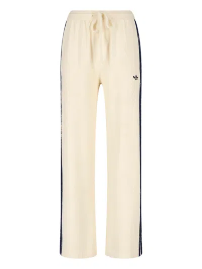 Adidas Originals Adidas Wide-leg Track Pants In Cream