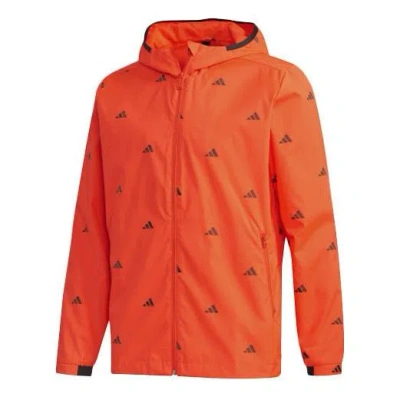 Adidas Originals Adidas Windproof Training Sports Casual Jacket Red In Orange