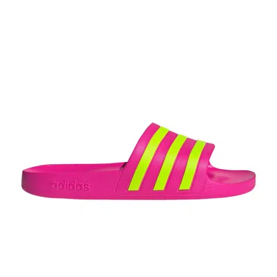 Pre-owned Adidas Originals Adidas Wmns Adilette Aqua Slide 'shock Pink Solar Slime' | Women's Size 5