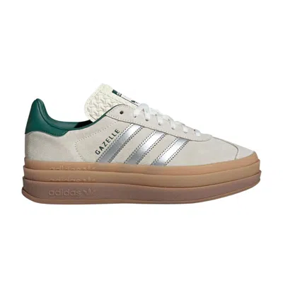 Pre-owned Adidas Originals Adidas Wmns Gazelle Bold 'off White Silver Metallic Green' | Cream | Women's Size 6.5