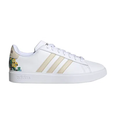 Pre-owned Adidas Originals Adidas Wmns Grand Court Cloudfoam 'floral Heel' | White | Women's Size 8