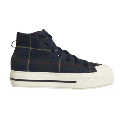 Pre-owned Adidas Originals Adidas Wmns Nizza Rf Platform Mid 'plaid' | Blue | Women's Size 9.5
