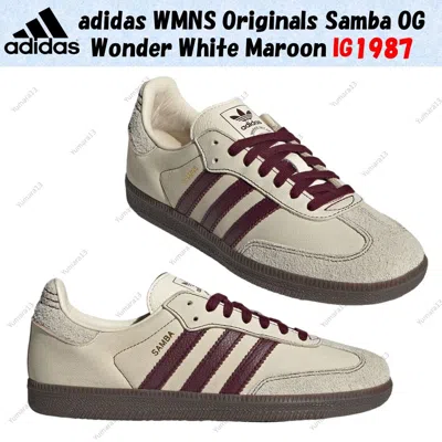 Pre-owned Adidas Originals Adidas Wmns Originals Samba Og Wonder White Maroon Ig1987 Women's Size