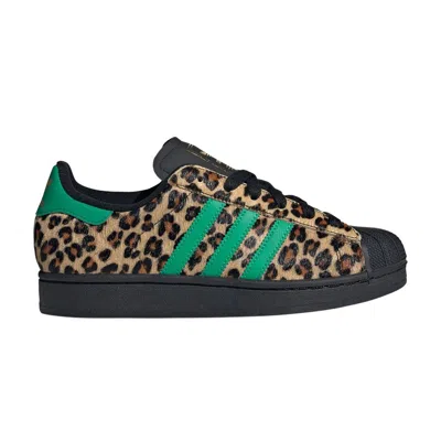 Pre-owned Adidas Originals Adidas Wmns Superstar 'black Court Green Leopard' | Tan | Women's Size 6.5 In Brown