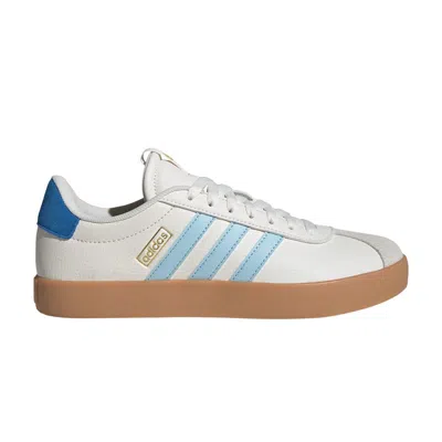 Pre-owned Adidas Originals Adidas Wmns Vl Court 3.0 'core White Ice Blue Gold Metallic' | Women's Size 7.5