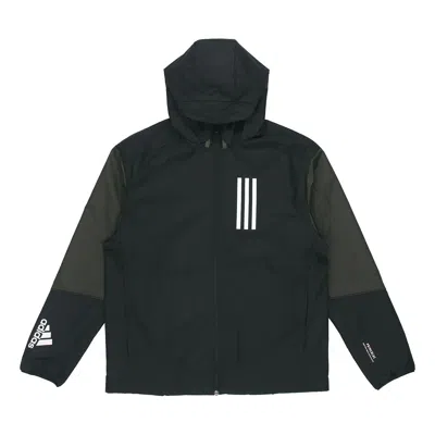 Adidas Originals Adidas Wnd Casual Sports Hooded Windproof Jacket Black