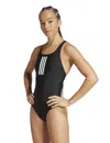 Adidas Originals Adidas Women's 3-stripes V-back Swimsuit In Black