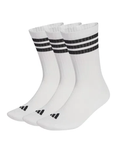 Adidas Originals Adidas Women's 3-stripes Cushioned Crew Socks 3 Pair Pack In White