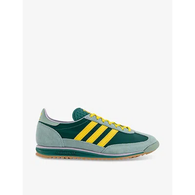 Adidas Originals Adidas Womens Active Green Yellow Hazy Sl 72 Suede And Mesh Low-top Trainers