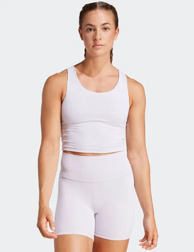 Adidas Originals Adidas Women's All Me Medium-support Long Line Sports Bra Tank Top In White